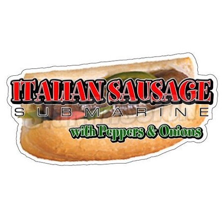 Signmission ITALIAN SAUSAGE SUB Concessionsign hero peppers cart trailer stand, D-DC-24-Italian Sausage Sub D-DC-24-Italian Sausage Sub